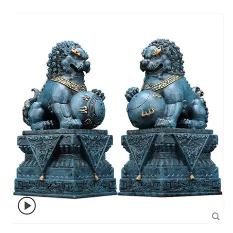 Pure copper feng shui lion furnishes a large wealth Beijing lion statue home decoration accessories good luck home decor