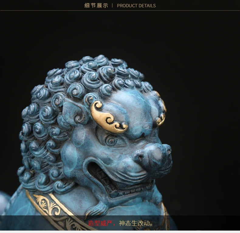 Pure copper feng shui lion furnishes a large wealth Beijing lion statue home decoration accessories good luck home decor