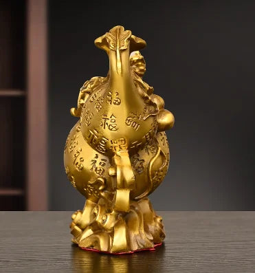 Pure copper gourd decoration, money, pixiu home, living room, office decoration, pixiu blessing, Ruyi gourd