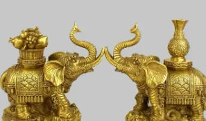 Pure copper, horse, dragon, Phoenix and horse ornaments - a pair of mascots and geomantic