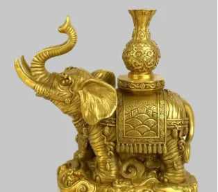 Pure copper, horse, dragon, Phoenix and horse ornaments - a pair of mascots and geomantic