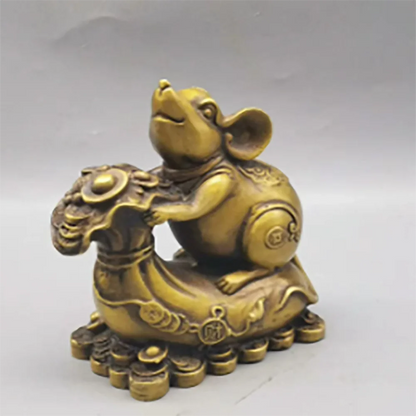 Pure copper mouse purse ornaments household crafts