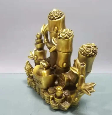 Pure copper ornaments are rising step by step, six ladders, bamboos, and creative decorative gifts