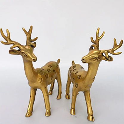 Pure copper small Sika Deer home decoration metal handicraft ornaments