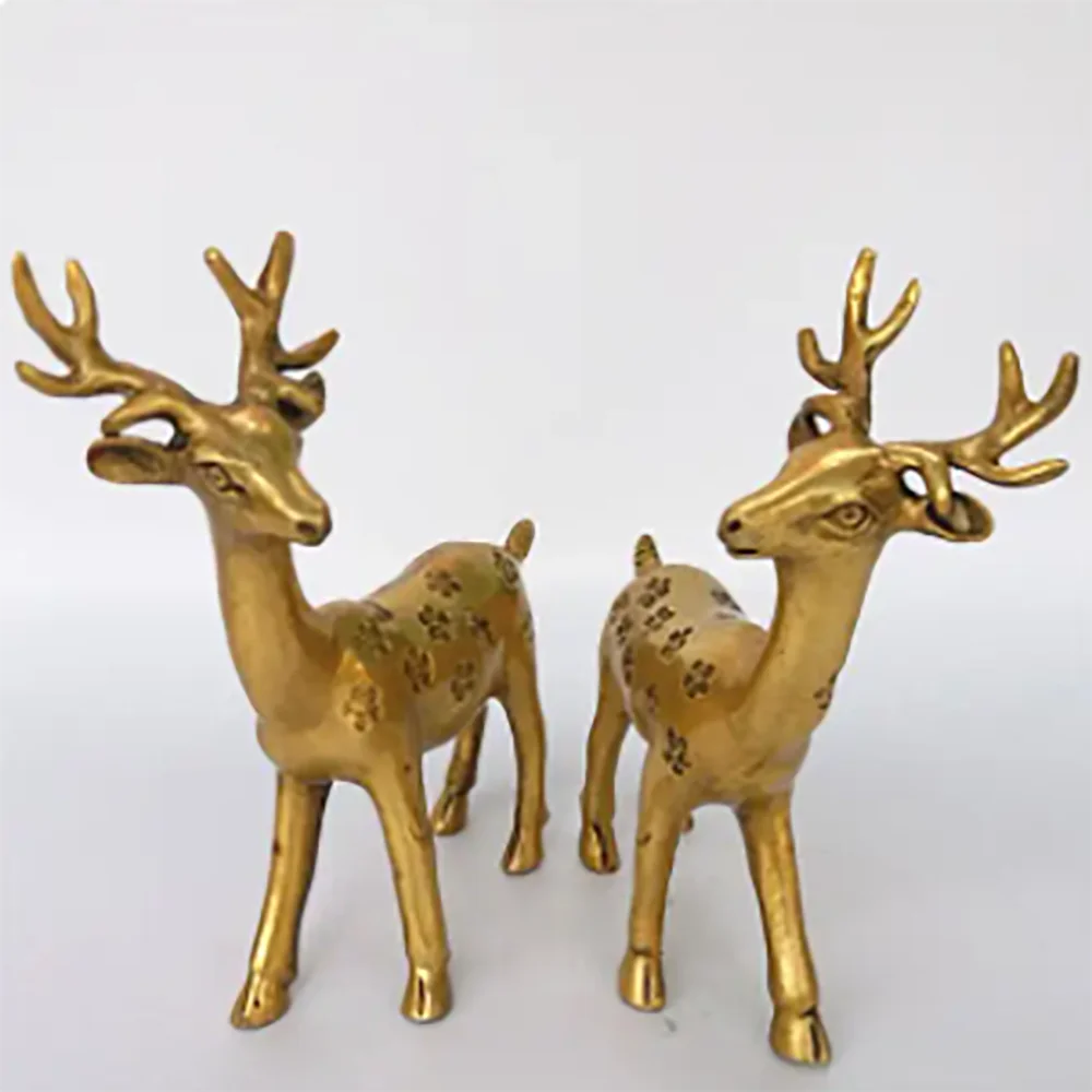 Pure copper small Sika Deer home decoration metal handicraft ornaments