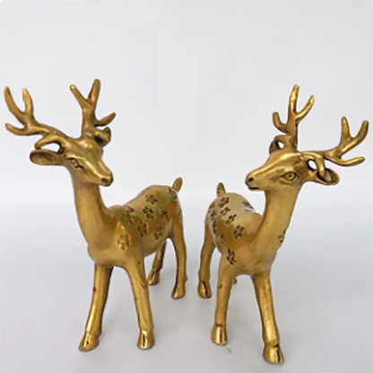 Pure copper small Sika Deer home decoration metal handicraft ornaments