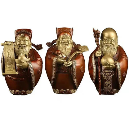 Pure copper statue Maitreya Buddha decoration living room big belly laughing Buddha office decoration china fengshui sculpture