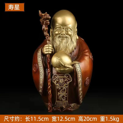 Pure copper statue Maitreya Buddha decoration living room big belly laughing Buddha office decoration china fengshui sculpture
