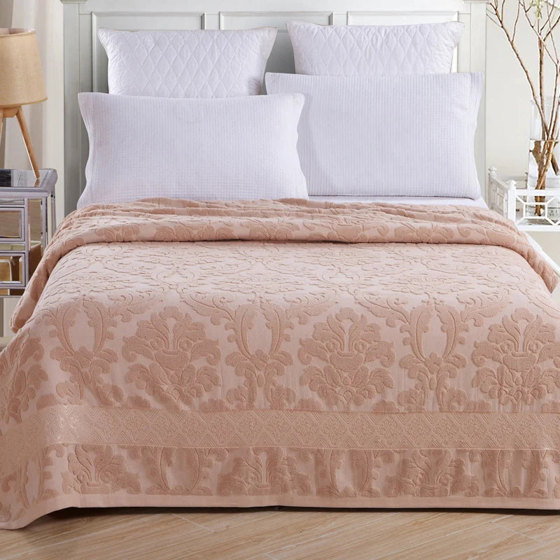 Pure cotton blanket throws air conditioning blankets quilt bed cover sheet floral relief China retro super cozy soft flat sheets