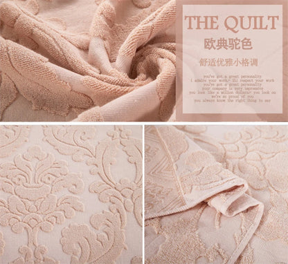 Pure cotton blanket throws air conditioning blankets quilt bed cover sheet floral relief China retro super cozy soft flat sheets