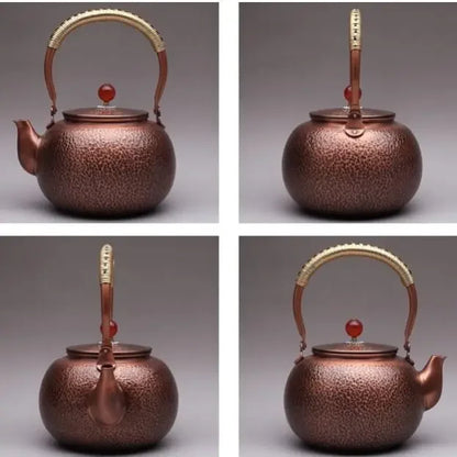 Pure hand-hammered copper teapot antique thickened non-coated kettle teapot outdoor tea stove boiling tea high-grade teapot