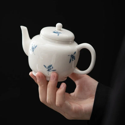 Purely Hand-painted Phalaenopsis Single Pot Ceramic Teapot Large Kung Fu Tea Set Household Filtered Anti-scalding Maker Cups Bar