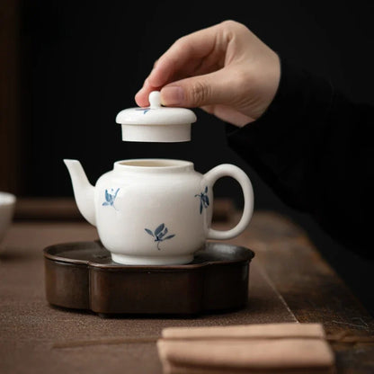 Purely Hand-painted Phalaenopsis Single Pot Ceramic Teapot Large Kung Fu Tea Set Household Filtered Anti-scalding Maker Cups Bar