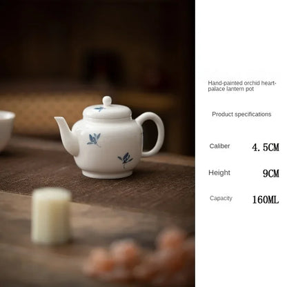 Purely Hand-painted Phalaenopsis Single Pot Ceramic Teapot Large Kung Fu Tea Set Household Filtered Anti-scalding Maker Cups Bar