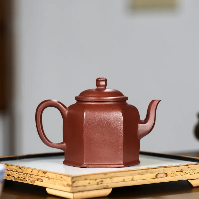 Purple Clay 6-Party Lantern Pot, Zisha Teapot, Yixing Handmade Pot, Kung-Fu Teaware, Purple Clay Drinkware for Puer