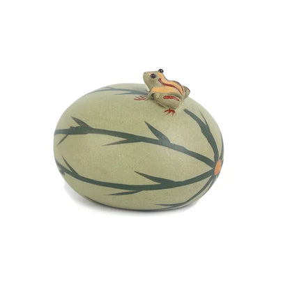 Purple Clay Frog Tea Pet Cute Tea Set Ornaments Tea Set Accessories Spray Water Frog Tea Pet Heat Expansion Andcontraction