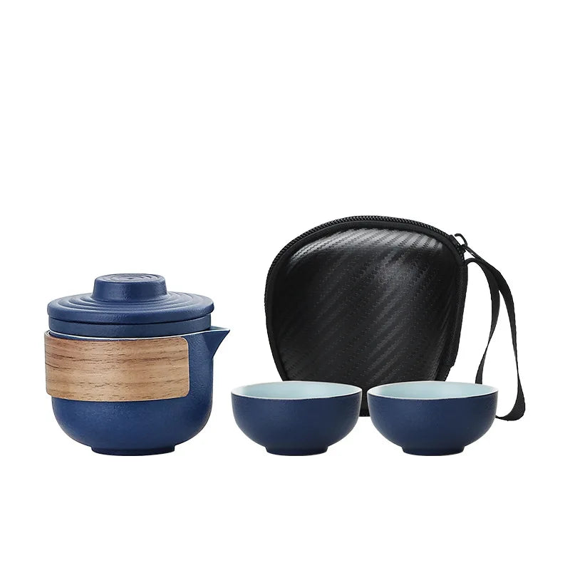 Purple Clay Kung Fu Tea Set Teaware Tea Pot and Cup Set One Pot TwoCups Portable Tea Set Travel Tea Set Outdoor Teapot Teacup
