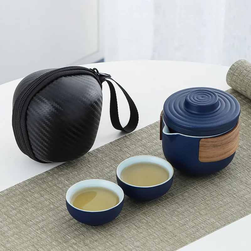 Purple Clay Kung Fu Tea Set Teaware Tea Pot and Cup Set One Pot TwoCups Portable Tea Set Travel Tea Set Outdoor Teapot Teacup