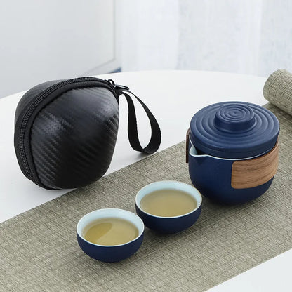Purple Clay Kung Fu Tea Set Teaware Tea Pot and Cup Set One Pot TwoCups Portable Tea Set Travel Tea Set Outdoor Teapot Teacup
