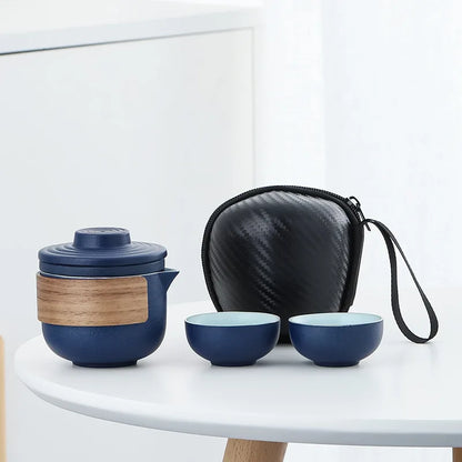 Purple Clay Kung Fu Tea Set Teaware Tea Pot and Cup Set One Pot TwoCups Portable Tea Set Travel Tea Set Outdoor Teapot Teacup