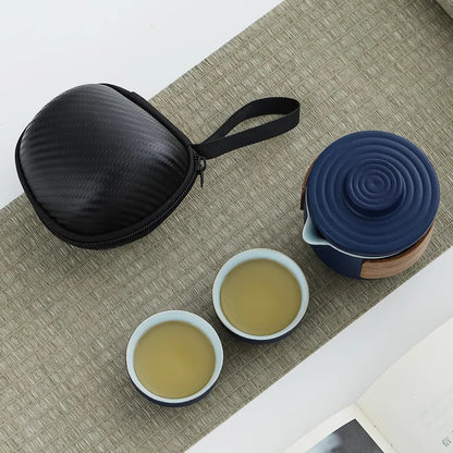 Purple Clay Kung Fu Tea Set Teaware Tea Pot and Cup Set One Pot TwoCups Portable Tea Set Travel Tea Set Outdoor Teapot Teacup