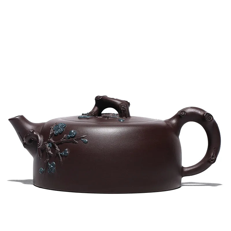 Purple Clay Pot Factory Direct Sales Plum Blossom Manhole Pot Handmade Sticker Scented Teapot One Piece Dropshipping Cargo Rain