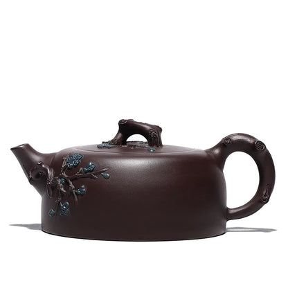Purple Clay Pot Factory Direct Sales Plum Blossom Manhole Pot Handmade Sticker Scented Teapot One Piece Dropshipping Cargo Rain