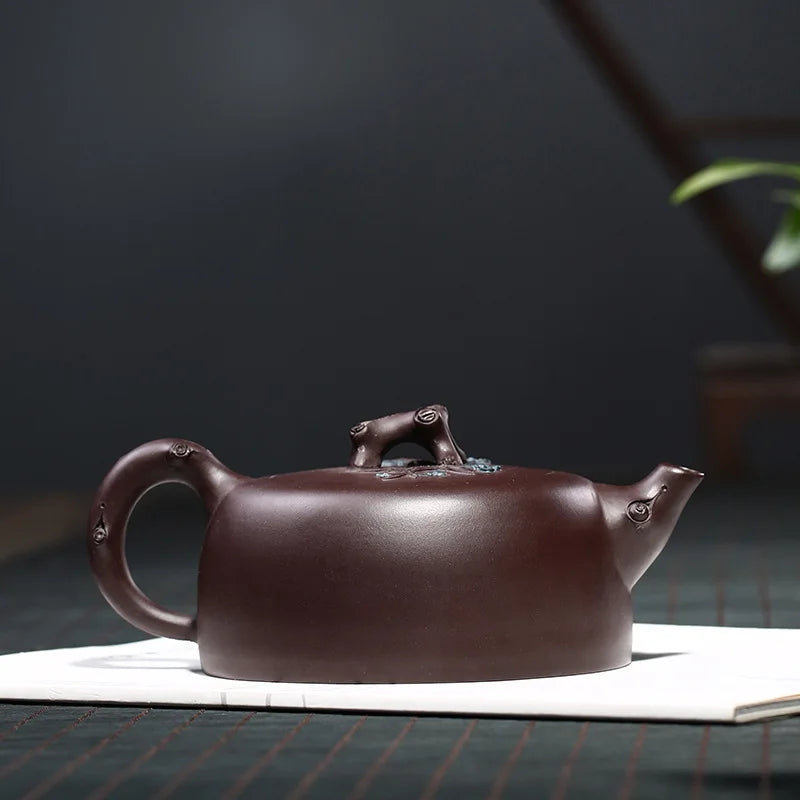 Purple Clay Pot Factory Direct Sales Plum Blossom Manhole Pot Handmade Sticker Scented Teapot One Piece Dropshipping Cargo Rain