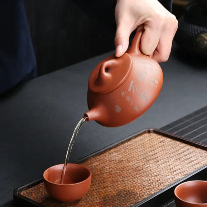 Purple Clay Pot Raw Ore Purple Clay Pot Kung Fu TeaPot Purple Clay Tea Set Handmade Purple Clay Tea Pots Ceramic Clay Pots Puer