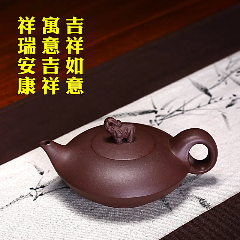 Purple Clay Purple Elephant Pot, Yixing Teapot, Pure Hand Handmade