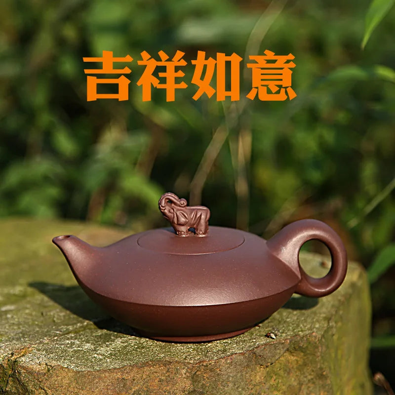 Purple Clay Purple Elephant Pot, Yixing Teapot, Pure Hand Handmade