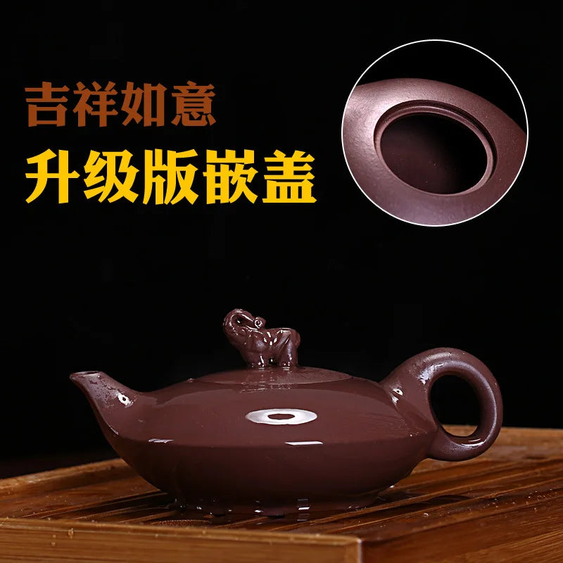 Purple Clay Purple Elephant Pot, Yixing Teapot, Pure Hand Handmade