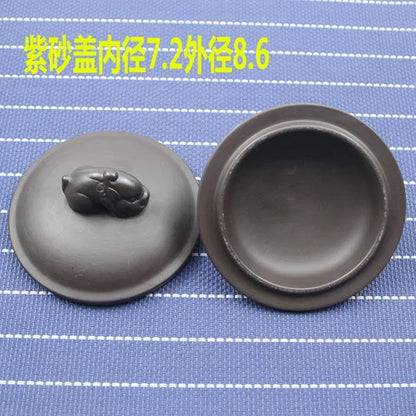 Purple Clay Single Teapot Lid Ceramic Round Tea Kettle Lid Accessories
