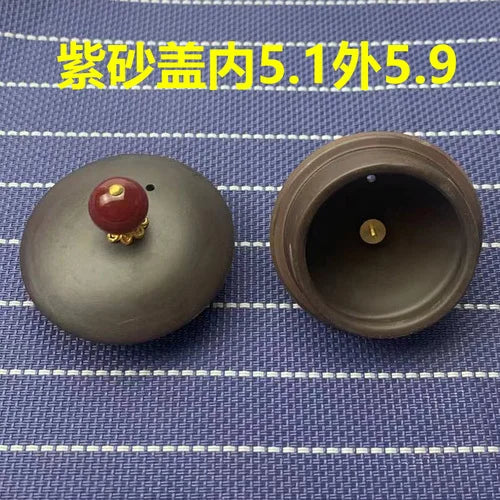 Purple Clay Single Teapot Lid Ceramic Round Tea Kettle Lid Accessories