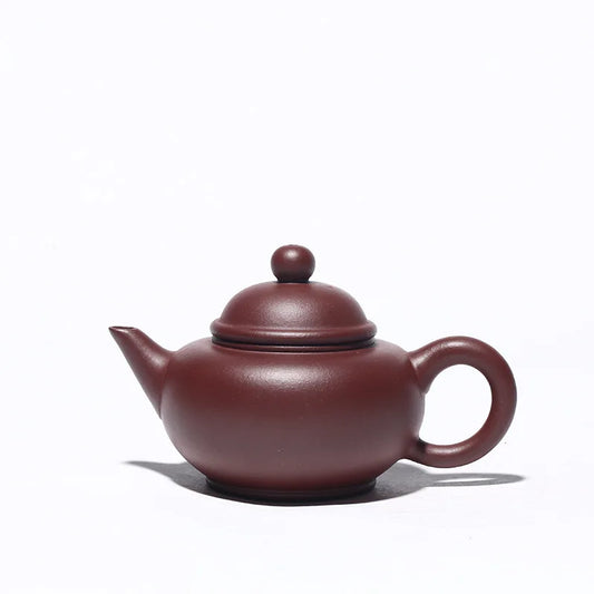 Purple Clay Sketch Horizontal Pot Zisha Teapot Yixing Handmade Pot Kung-fu Teaware  Purple Clay Drinkware For Puer Green Black
