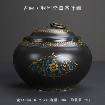 Purple Clay Tea Caddy Ceramic Large Airtight Pot Universal Half Catty Black Tea Green Tea Pu'er Tea Pot Household Storage Tank