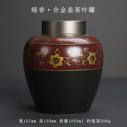 Purple Clay Tea Caddy Ceramic Large Airtight Pot Universal Half Catty Black Tea Green Tea Pu'er Tea Pot Household Storage Tank