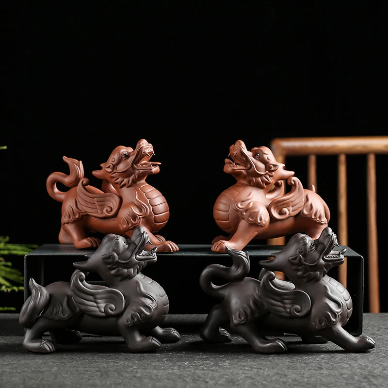 Purple Clay Tea Pet, Wealth Brave Troops Ornaments, Creative Handicraft, Gold Toad, Can Be Raised Soldered, High Quality