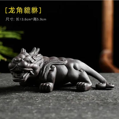 Purple Clay Tea Pet, Wealth Brave Troops Ornaments, Creative Handicraft, Gold Toad, Can Be Raised Soldered, High Quality