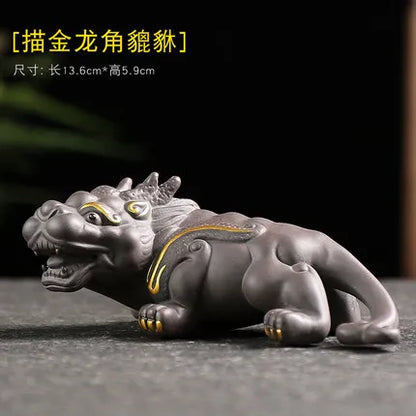 Purple Clay Tea Pet, Wealth Brave Troops Ornaments, Creative Handicraft, Gold Toad, Can Be Raised Soldered, High Quality
