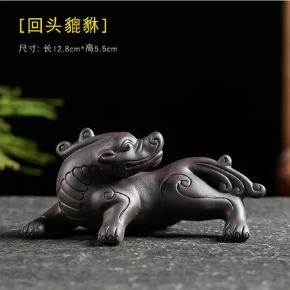 Purple Clay Tea Pet, Wealth Brave Troops Ornaments, Creative Handicraft, Gold Toad, Can Be Raised Soldered, High Quality