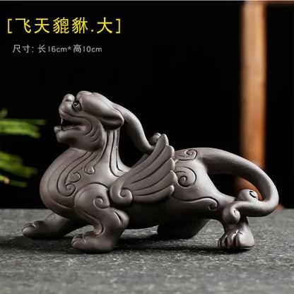 Purple Clay Tea Pet, Wealth Brave Troops Ornaments, Creative Handicraft, Gold Toad, Can Be Raised Soldered, High Quality