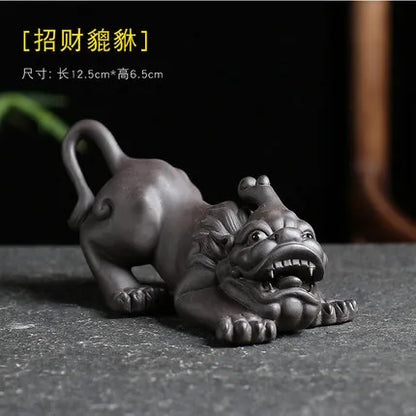Purple Clay Tea Pet, Wealth Brave Troops Ornaments, Creative Handicraft, Gold Toad, Can Be Raised Soldered, High Quality