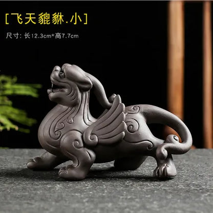 Purple Clay Tea Pet, Wealth Brave Troops Ornaments, Creative Handicraft, Gold Toad, Can Be Raised Soldered, High Quality
