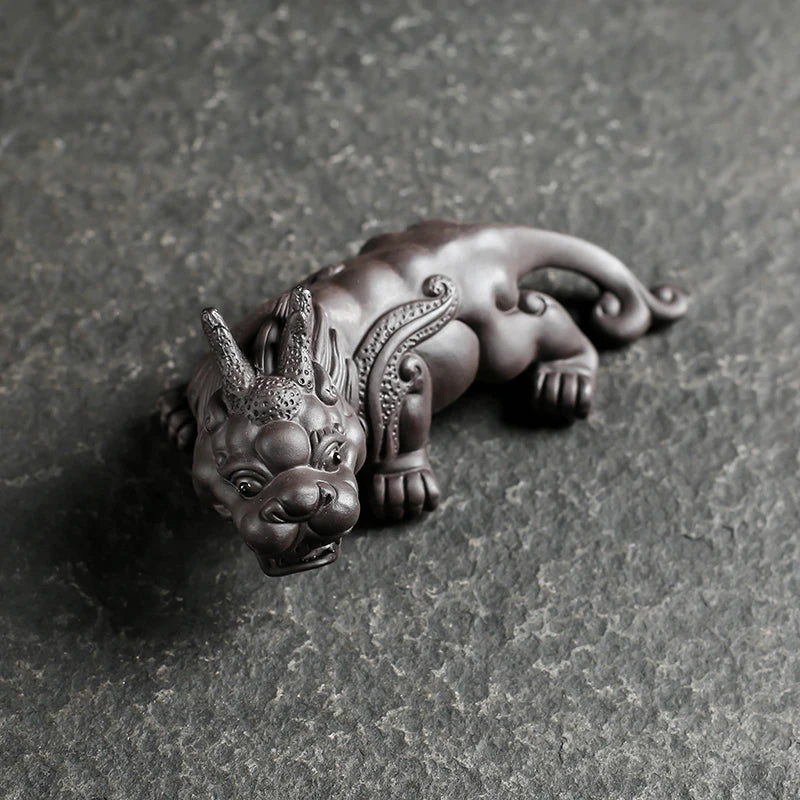 Purple Clay Tea Pet, Wealth Brave Troops Ornaments, Creative Handicraft, Gold Toad, Can Be Raised Soldered, High Quality