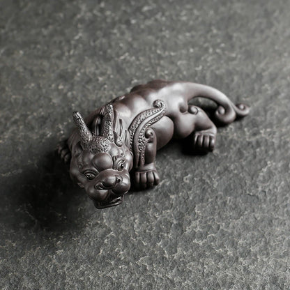 Purple Clay Tea Pet, Wealth Brave Troops Ornaments, Creative Handicraft, Gold Toad, Can Be Raised Soldered, High Quality