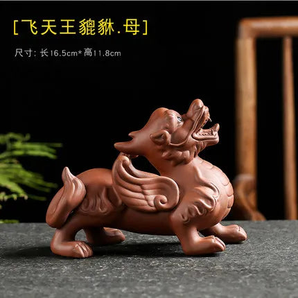 Purple Clay Tea Pet, Wealth Brave Troops Ornaments, Creative Handicraft, Gold Toad, Can Be Raised Soldered, High Quality