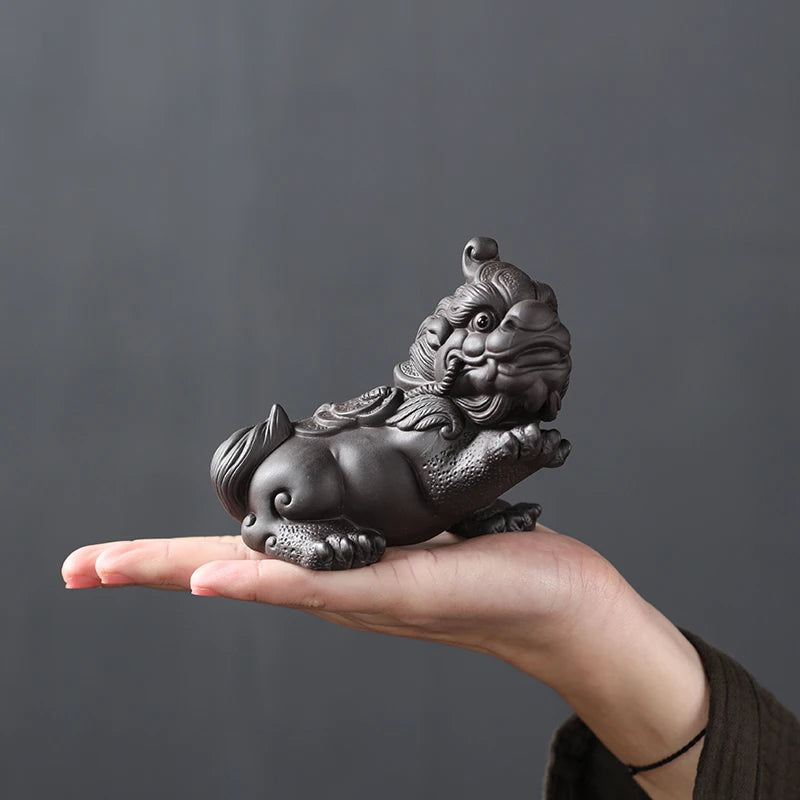 Purple Clay Tea Pet, Wealth Brave Troops Ornaments, Creative Handicraft, Gold Toad, Can Be Raised Soldered, High Quality
