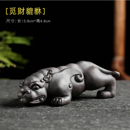 Purple Clay Tea Pet, Wealth Brave Troops Ornaments, Creative Handicraft, Gold Toad, Can Be Raised Soldered, High Quality