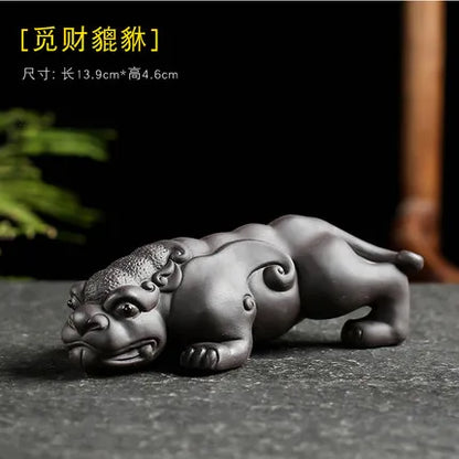 Purple Clay Tea Pet, Wealth Brave Troops Ornaments, Creative Handicraft, Gold Toad, Can Be Raised Soldered, High Quality
